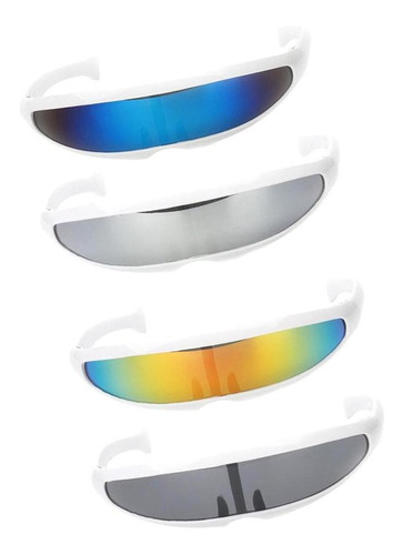 4 Óculos Azul Uv Proteger Alienígena Óculos Estreitos