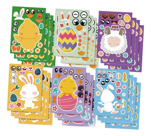 Tz 24 Piezas De Pegatinas De Juego De Fiesta De Pascua Diy