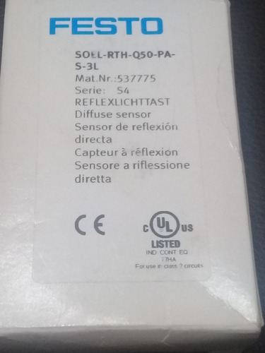 Sensor Reflexión Directa Festo Soel-rth-q50-pa-s-3l (537775)