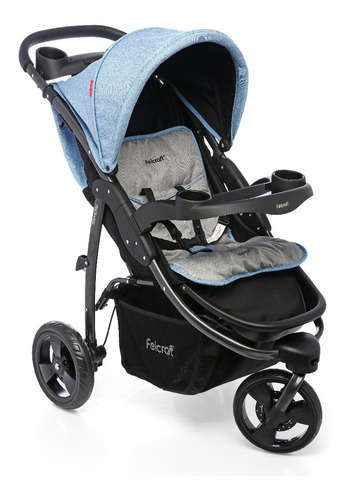 Imagen 1 de 5 de Cochecito Bebe Jogger 3 Ruedas Asiento Reclinable Y Canasto