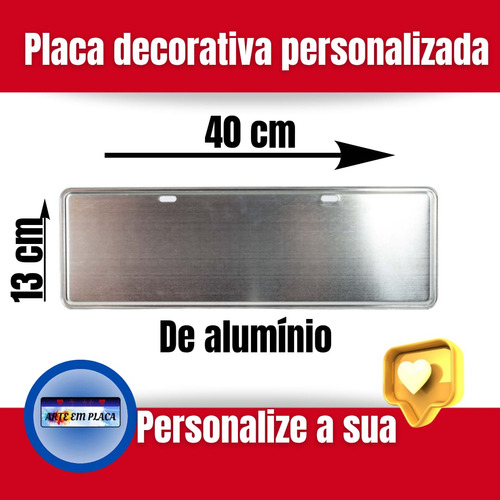 Placa Decorativa De Metal | Estilo Carro Com Nome1