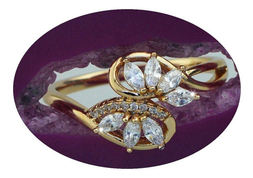 Imagen 1 de 10 de Anillos Compromiso Oro 18k Mama Mujer Flor Regalo Elegante.