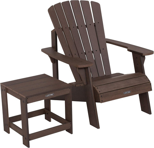 Lifetime Adirondack - Silla De Imitación Madera