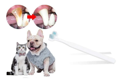 Cepillo Dental Perros Gatos Higiene Doble +pasta Diente Kit