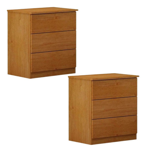 Mesa De Cabeceira Móveis Valverde 028 Mesa De Cabeceira De Mdp - 57cm X 50cm X 37cm - Cinamomo X 2