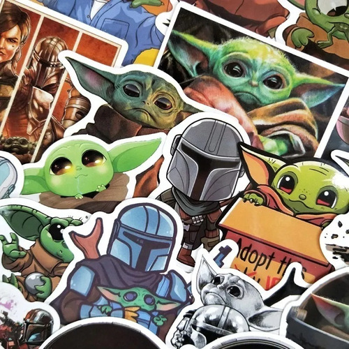 Stickers Autoadhesivos -  Baby Yoda Star Wars (50 Unidades) 