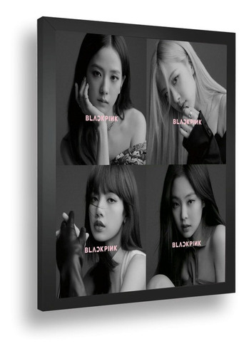 Quadro Emoldurado Poster Blackpink K-pop Cantoras Vidro A3