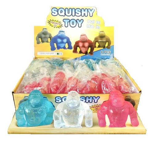 Juguete Gorila Squishy Antiestres Transparente Relajación 