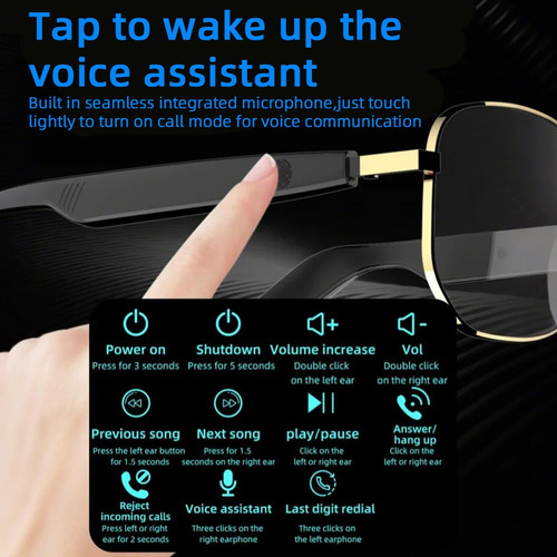 Gafas De Sol Inteligentes Bluetooth Con Micrófono Y Altavoz
