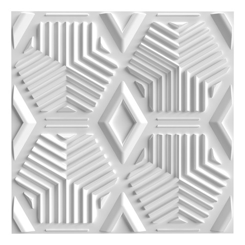 Kit 65 Placas Revestimento 3d Parede Alto Relevo Branca Cor Hexagonal