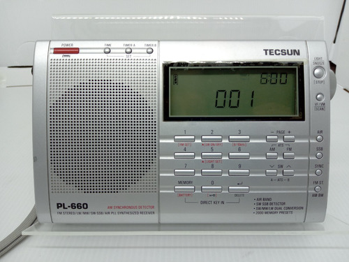 Imagem 2 de 9 de Rádio Tecsun Pl-660 Caixa Capa Antena Fonte Banda Aérea Comp