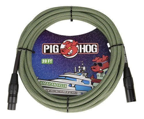 Cable Microfono Jamaican Green 6.10mt. Pig Hog Phm20jgr
