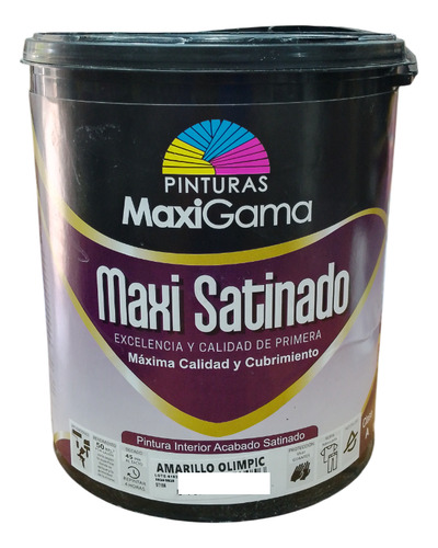 Pintura Maxi Satinado Color Amarillo Olimpic Galon Maxigama