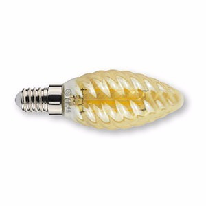 Imagen 2 de 7 de Lampara Vintage Led Vela Rosca E14 4w Calida Ambar Candil