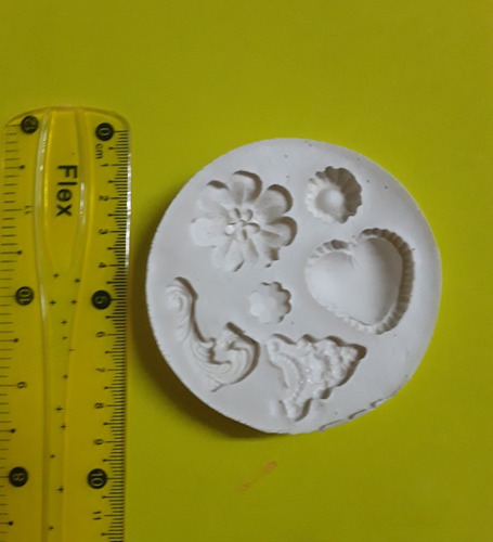 Molde De Silicona  Corazón Flor  Porcelana, Repostería 