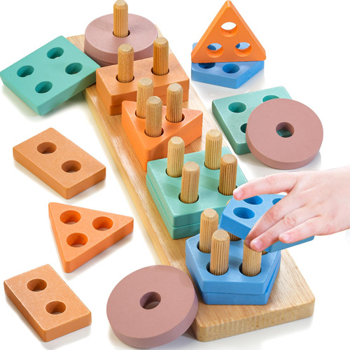 Hellowood Juguetes Montessori Para 1, 2, 3 Años, Juguetes .