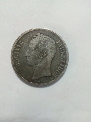 Moneda De 5 Bolívares De Plata De 1924