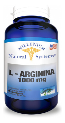 L-arginina 1000 Mg  60 Softgel Suplemento Natural Systems 