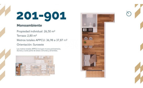 Imagen 7 de 7 de Apartamento En Venta Un Dormitorio En Cordón