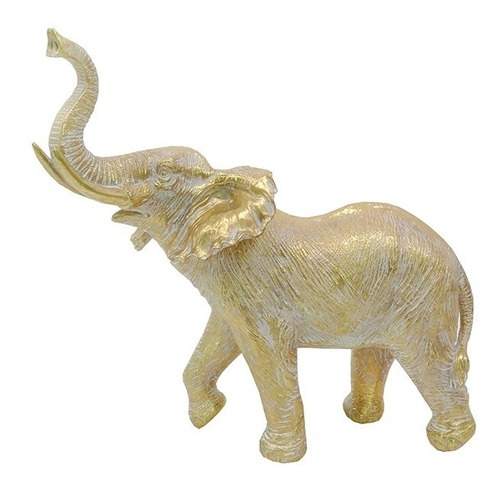 Adorno Elefante Dorado Con Arrugas; Tienda Que Regalo