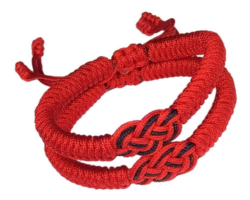 Par Pulseras Pareja Novios B027 Hilo Rojo Destino Infinito