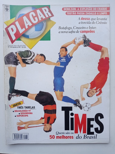 Revista Placar Nº 1130 - Ago/1997 - Pôster Seleção 