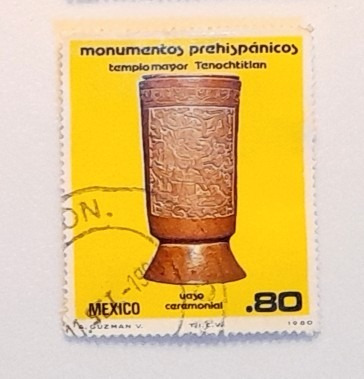 Estampilla Postal México De Los 80's Monumentos Prehispánico