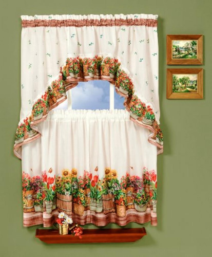 Achim Home Furnishings, 57 Country Garden Swag And Tier