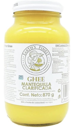 Mantequilla Clarificada Earths Finest Ghee De 870 Gr 