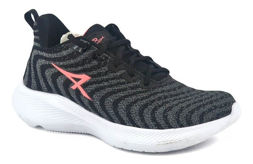 Zapatillas Athix  Running Mujer Optico Flexy Negro-coral Cli