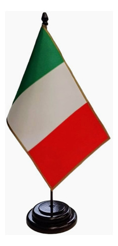 Mástil Escritorio Madera-bandera Italia  Calidad Premium