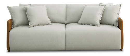 Sofá Cama Bipartido Elétrico 250cm Retrátil Veludo Bege