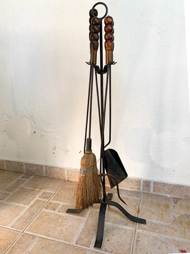 Imagem 3 de 4 de Conjunto Limpeza Lareira Ferro Usado 84 Cm