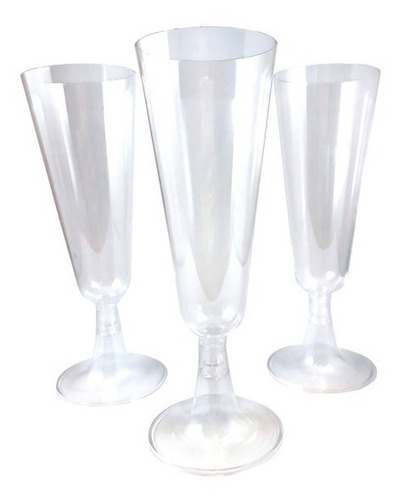 Copas Acrilico Plastico X24 Unidades Champagne Transparente 