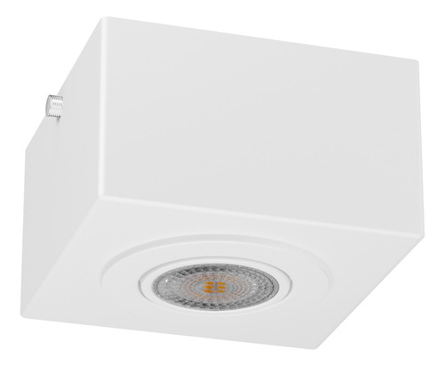 10x Spot Sobrepor Dicroica Alumínio Teto Beiral Cor Branco + Led Branco Frio 6.5w Mf270 Mega Forte Iluminação
