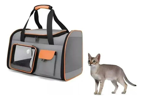 Bolso Transportador Mascotas Naranja Resistente Seguro