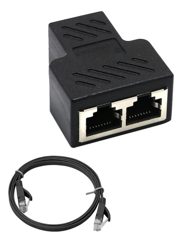 Rj45 Cat5 6 Ethernet Cable Lan Puerto 1 A 2 Adaptador De