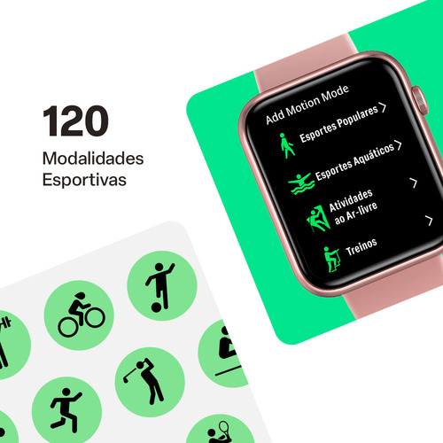 Smartwatch Multi M2 1,78 Amoled Proteção Ip67 Rosé - Wr205