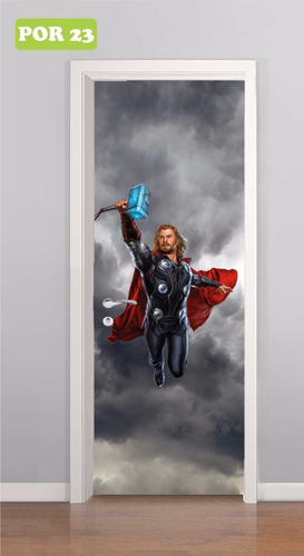 1 Adesivo Porta Jb Auto Colante Vingadores Avengers Thor Mod