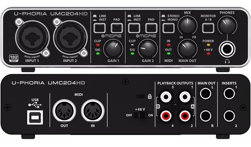 Behringer Umc204hd Interface Audio Usb 2x4 Envio Full