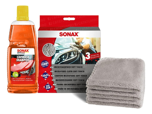 Kit Shampoo 1 Lt + Set 3 Toallas Microfibra Sonax