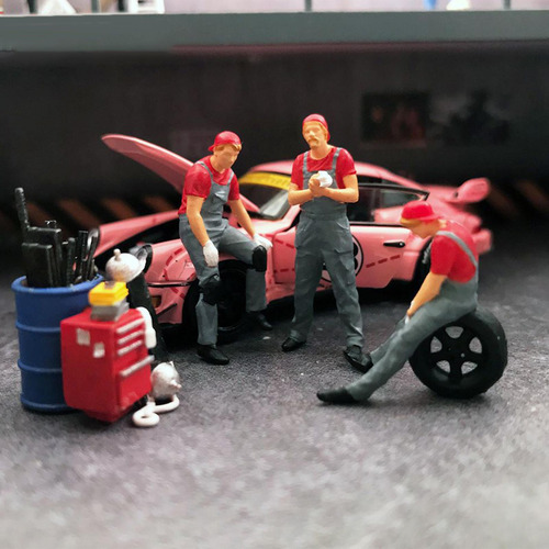 Pintado A Mano 1/64 Figuras De Personas Pintadas Rojo A