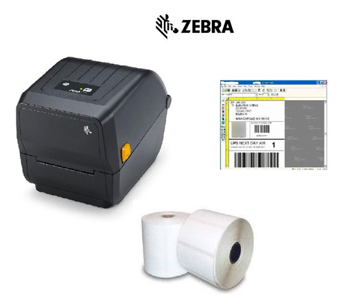 Kit Impresora Codigo Barra Zebra Zd488t Programa Etiquetas