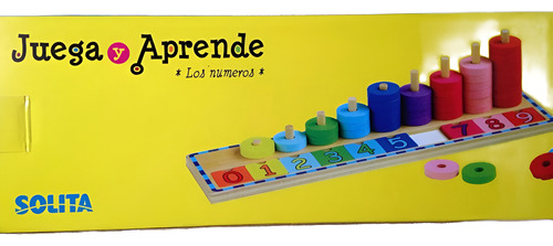 Juega Y Aprende Los Numeros 56 Pzas De Madera Marca Solita