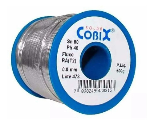 Fio De Solda Estanho (snxpb) 60x40 0,8mm 500g - Cobix