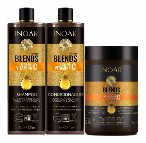 Kit Shampoo Condicionador Máscara Coleção Blends Inoar