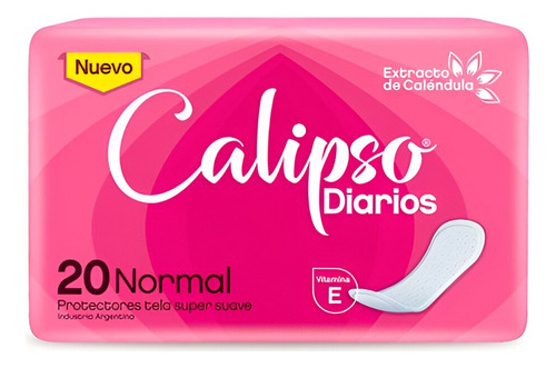 Protectores Diarios Calipso Normal 20u Rosa Pack 12 Unid