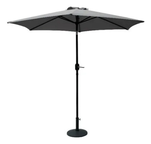 Parasol De 3 Metros De Diámetro Color Gris Con Base De 12 Kg