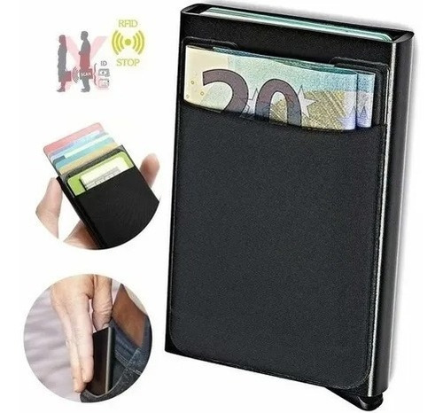 Imagen 6 de 9 de Billetera Para Hombre Y Mujer- Tarjetero Metálico Anti Rfid