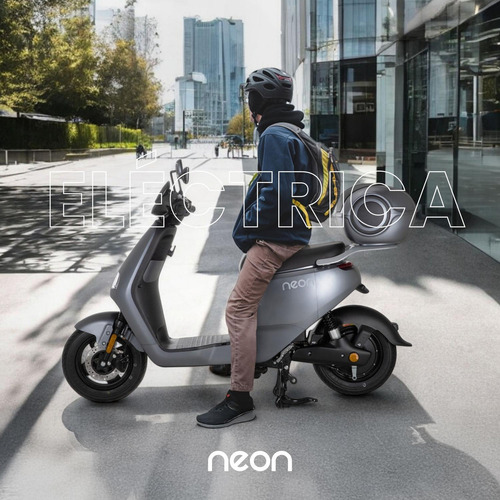 Bicicleta Eléctrica Motobici Neon EBIKE Vel Max 47 Km/h Motor 800w Frenos Disco Tambor Cuadro de Acero Color Gris